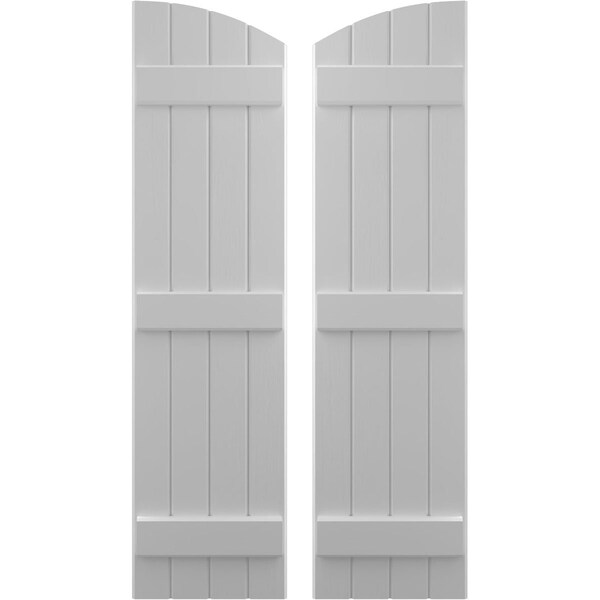 Ekena Millwork Americraft 4-Board (3 Batten) Wood Joined Board-n-Batten Shutters w/ Ellipt Top, ARW401BE414X77PRH ARW401BE414X77PRH - main